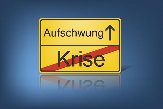 An image of german road sign crisis