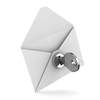 E-mail concept on white background. Isolated 3D image