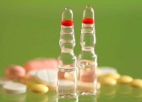 macro ampoule and pills shot 