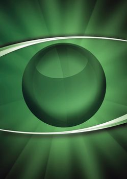 abstract illustration of the human eye with green view