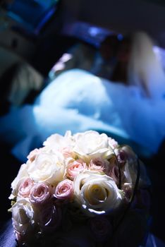 bridal bouquet of white roses