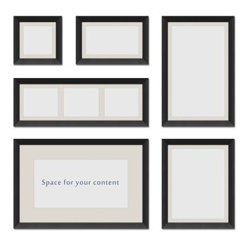 Different shaped black frames for your content