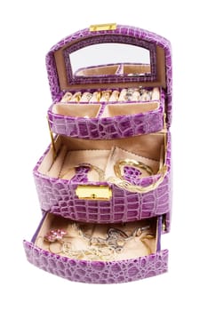 Lilac box with jewelry