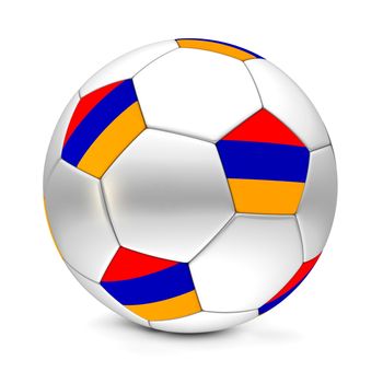 shiny football/soccer ball with the flag of Armenia on the pentagons