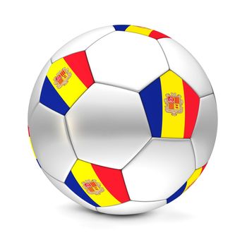 shiny football/soccer ball with the flag of Andorra on the pentagons