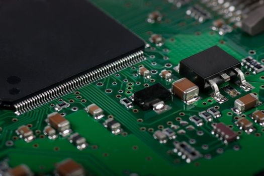 Macro view of electronic circuit board