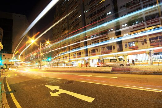 traffic in city at night 