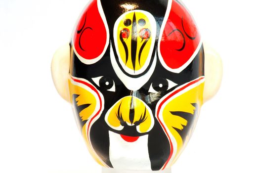 Closeup view of the art mask of Beijing opera