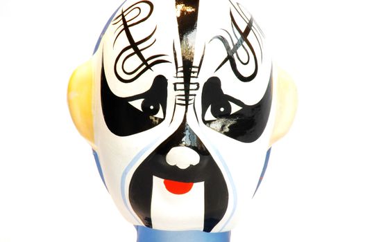 Closeup view of the art mask of Beijing opera