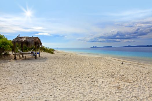 Sandy beach on Klein (little) Bonaire, Caribbean