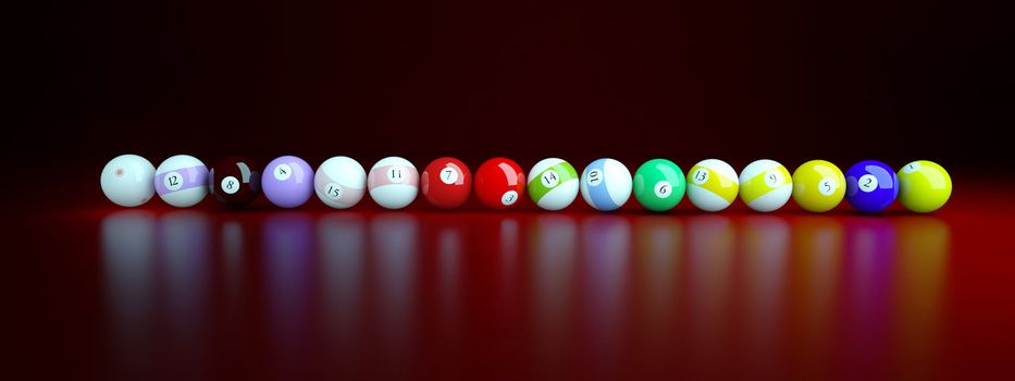 Sports illustration with billiard balls