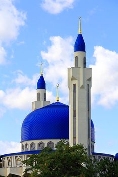 Summer landscape with Islam temple of the South Russia