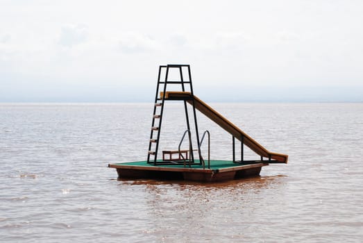 Water-slide on Langano lake Ethiopia