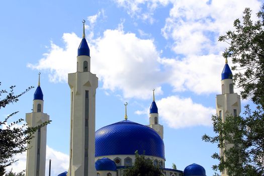 Summer landscape with Islam temple of the South Russia