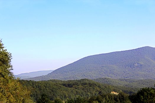 Summer beautiful landscape with Caucasus green mountains