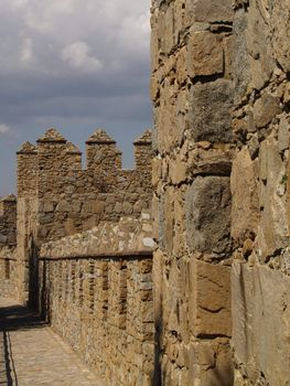 View on the wall of the city of Avila, Spain.