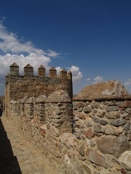 View on the wall of the city of Avila, Spain.