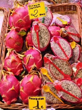 View on a market stand.