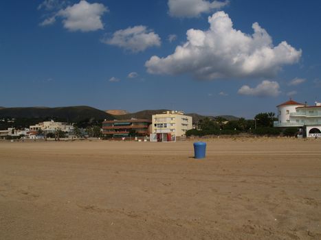 View on the beach of Castelldefels, Spain.