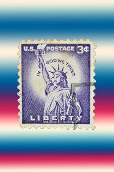 This is Vintage 1954 US Postage Stamp Statue of Liberty 