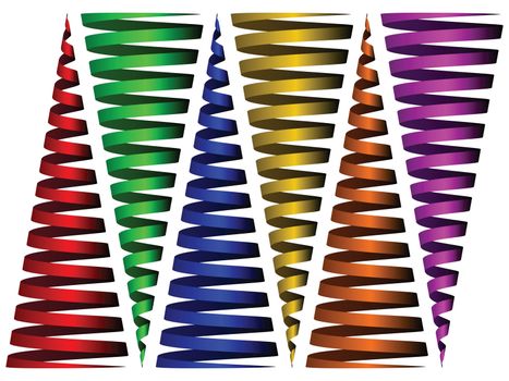 cone ribbons against white background, abstract vector art illustration