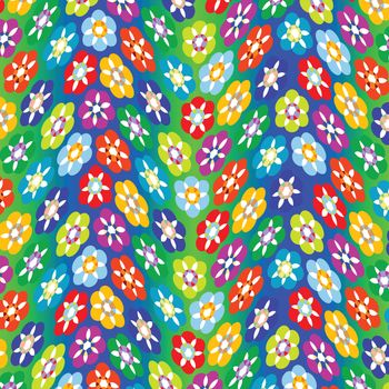 flowers abstract pattern, vector art illustration
