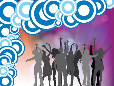 people disco background, abstract vector art illustration