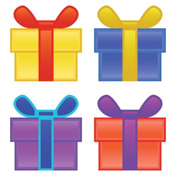 present boxes against white background, abstract vector art illustration
