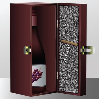 wine box, abstract vector art illustration