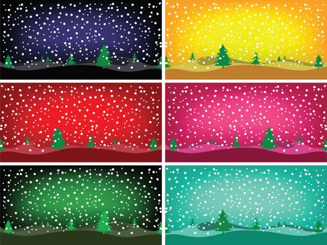 winter banners, abstract vector art illustration