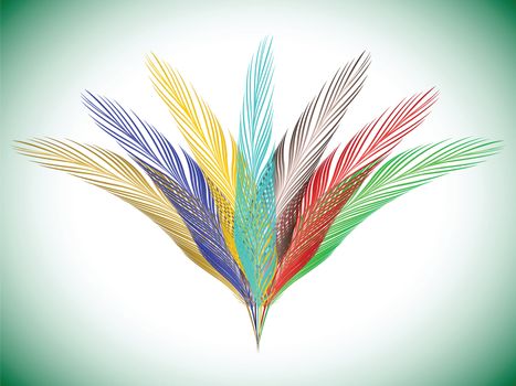 feathers fan, abstract vector art illustration