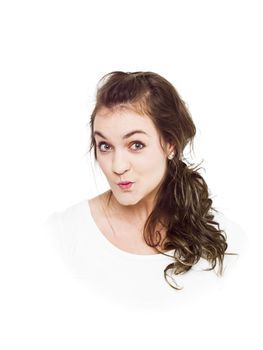 Young girl on white background