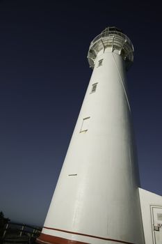 Lighthouse, low angle view of the Castle Point lighthouse, New Zealand.