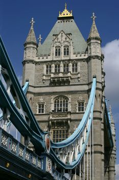 Tower Bridge over the river Thames in London.
