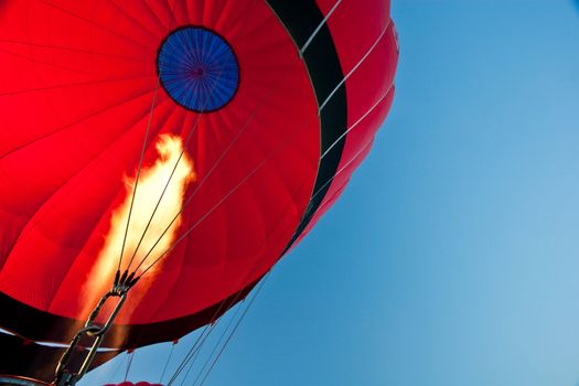 Hot Air Balloon Rising with Fire