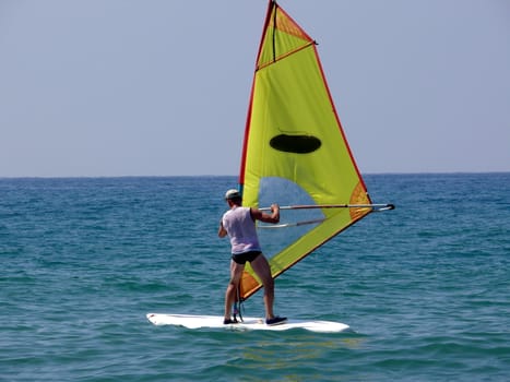 Windsurfer in the sea