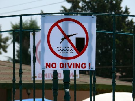 No diving