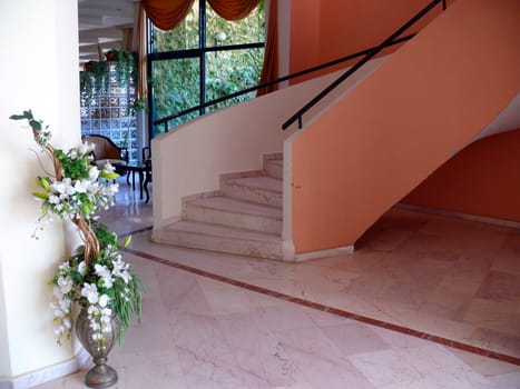 Staircase in hall of Turkey hotel