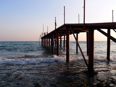 Pier in mediterranean sea