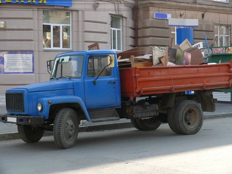 Russian truck in the street