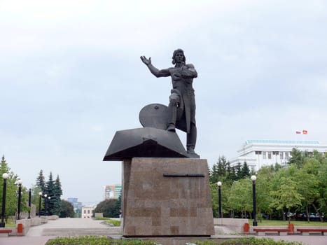 Monument of tankman in Chelyabinsk