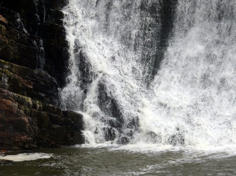 anthropogenic waterfall in satka river - Ural