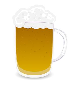 Beer mug, isolated object over white background