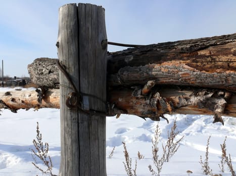 part of wooden fence