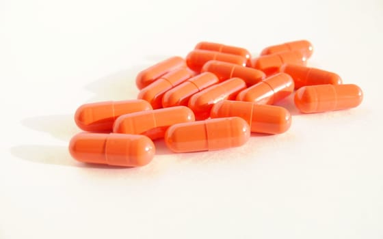 coloured tablets in the white background