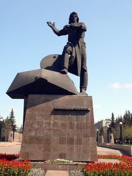 Monument of tankman in Chelyabinsk