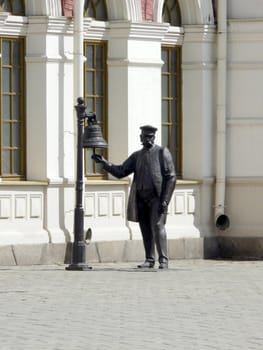 Sculpture of railroad ringer - Yekaterinburg