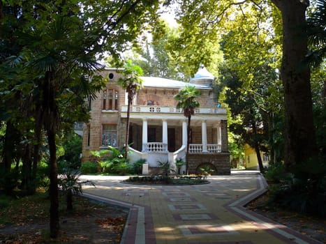 Old mansion in the park in the center of Sochi