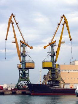 Cranes in the Sochi sea port