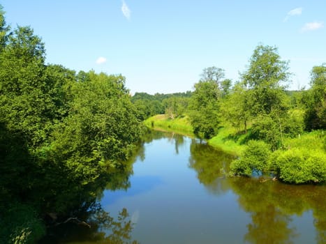 Summer landscape with river